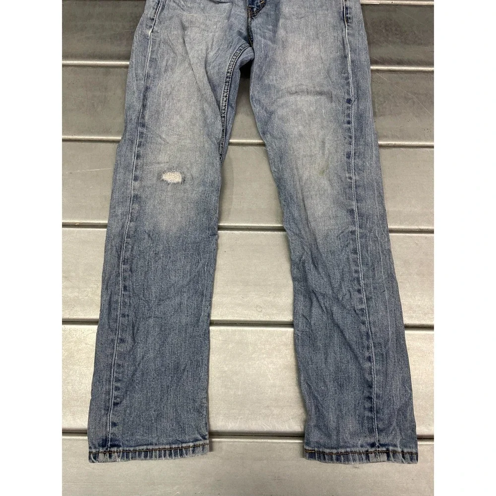 Levis 511 Jeans Mens 28X29 Blue‎ Light Wash Denim Slim Straight Leg Distressed